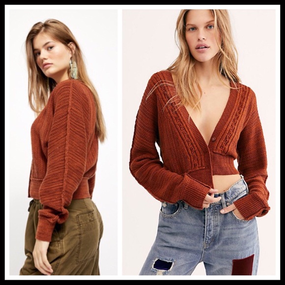 FREE PEOPLE BOHO CARDI CROPPED CARDIGAN A2C - Picture 13 of 16